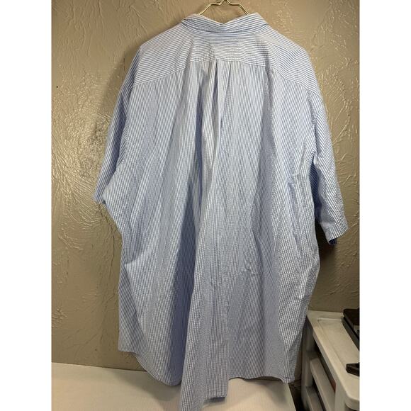 Polo Ralph Lauren Classic Fit Seersucker Shirt Men Blue Stripe Short Sleeve 4XLT - Picture 2 of 5